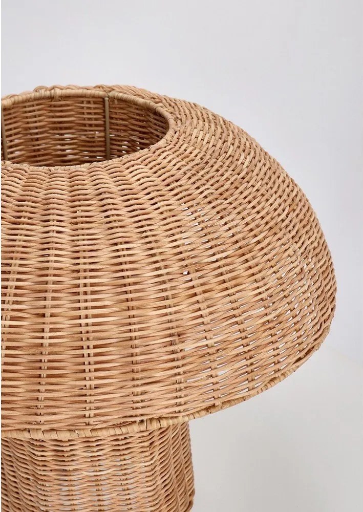 Natúr színű rattan LED asztali lámpa rattan búrával (magasság 40 cm) Irele – Bizzotto
