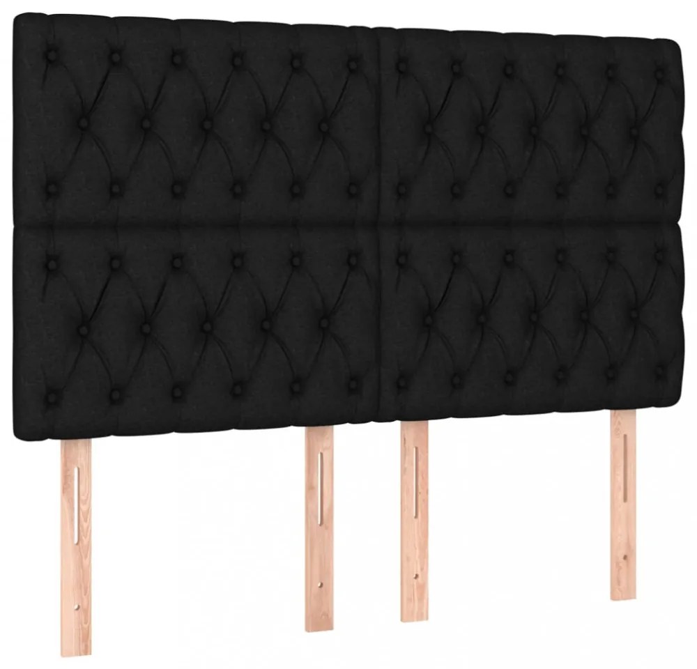 4 db fekete szövet fejtámla 72 x 7 x 78/88 cm