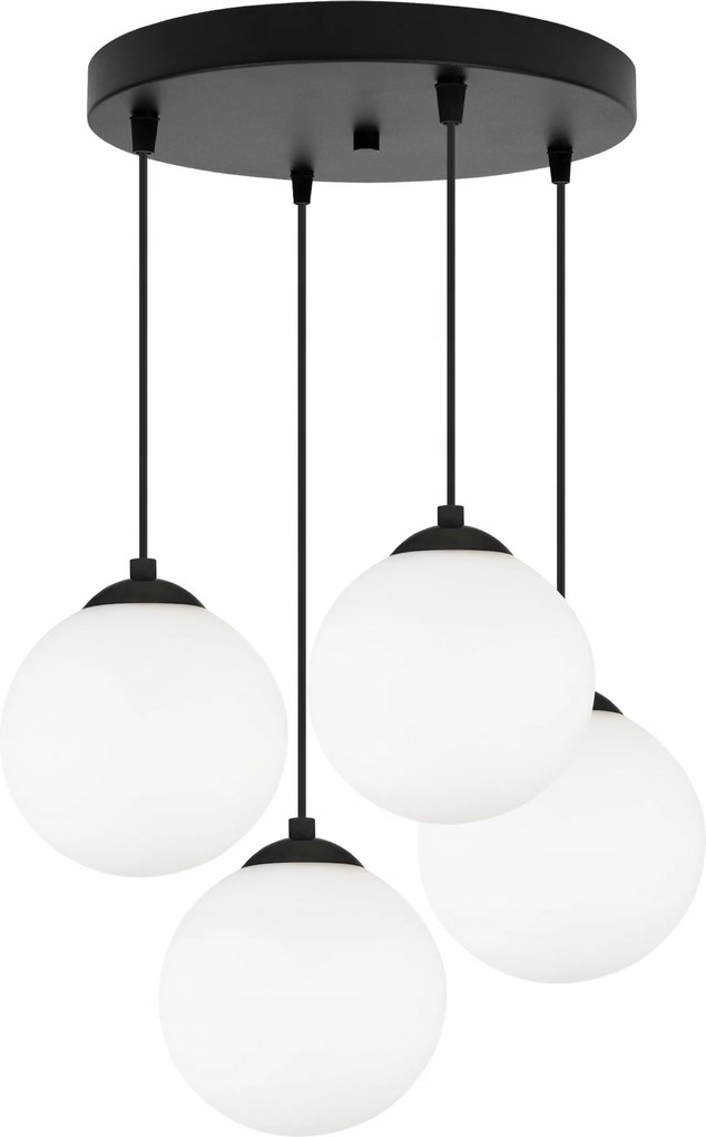 Mennyezeti Lámpa Lógó Csillár Fekete Plafon Üveg Gömbök Fehér Modern