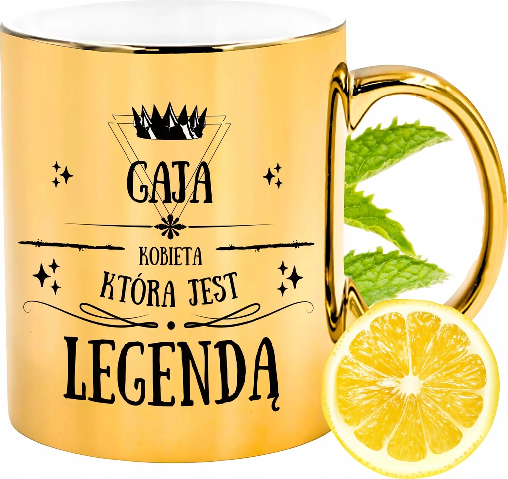 Prémium Arany Csillogó Bögre Gaia Ajándék Nyomtatott Fotóval