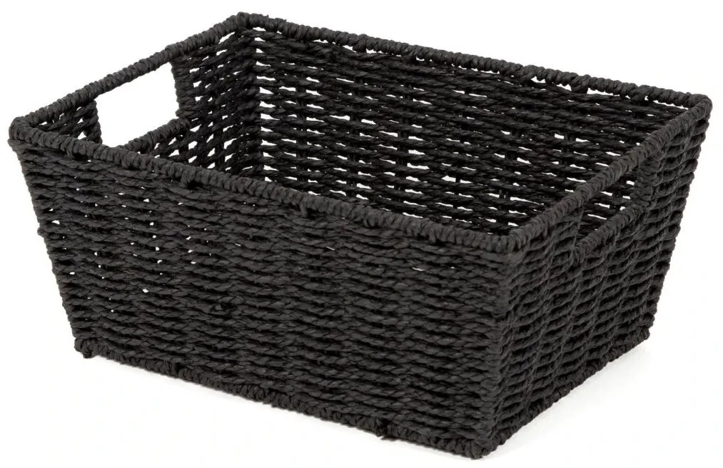 Compactor ETNA kézi kötésű kosár, 31 x 24 x 14 cm, fekete