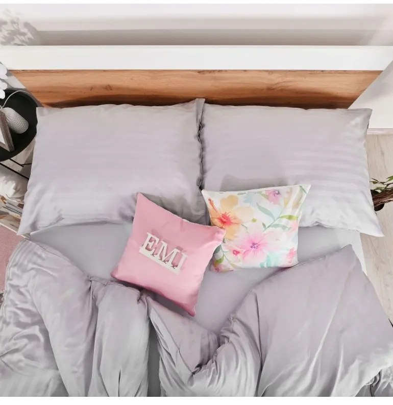 EMI szürke damaszt ágyneműhuzat, Francia szett5 200x200 + 2x (70x90)