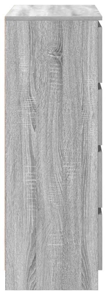 szürke sonoma színű szerelt fa tálalószekrény 80x35x99 cm