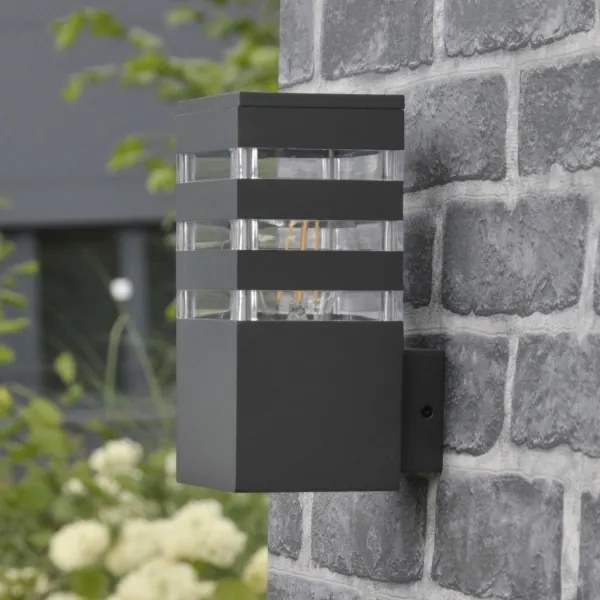 LED RGBW dimmelhető kültéri fali világítótest TEKSAS 1xE27/9W/230V IP44 antracit