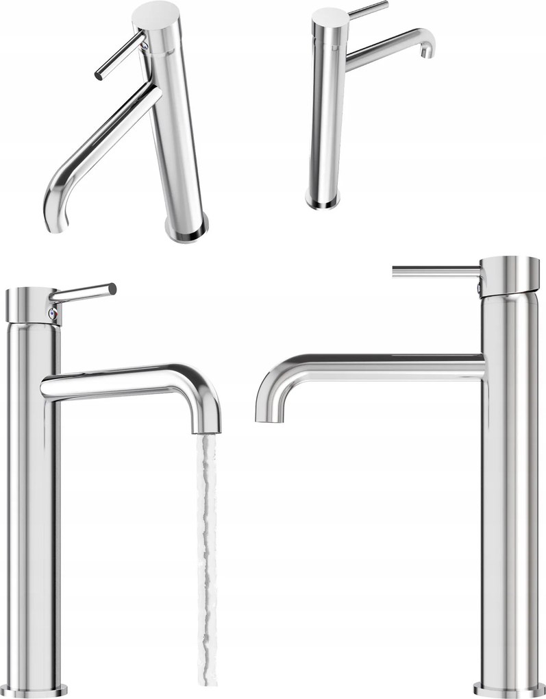 Pultra Szerelhető Fürdőszobai Mosdó Csaptelep Magas Kerámia Króm Kivo