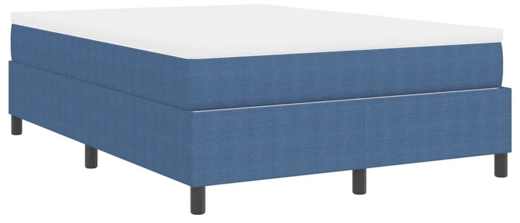 Box Spring Ágy matraccal Kék 140x200 cm Kordbársony szövet