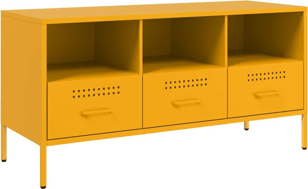 vidaXL mustársárga acél TV-szekrény 100,5 x 39 x 50,5 cm