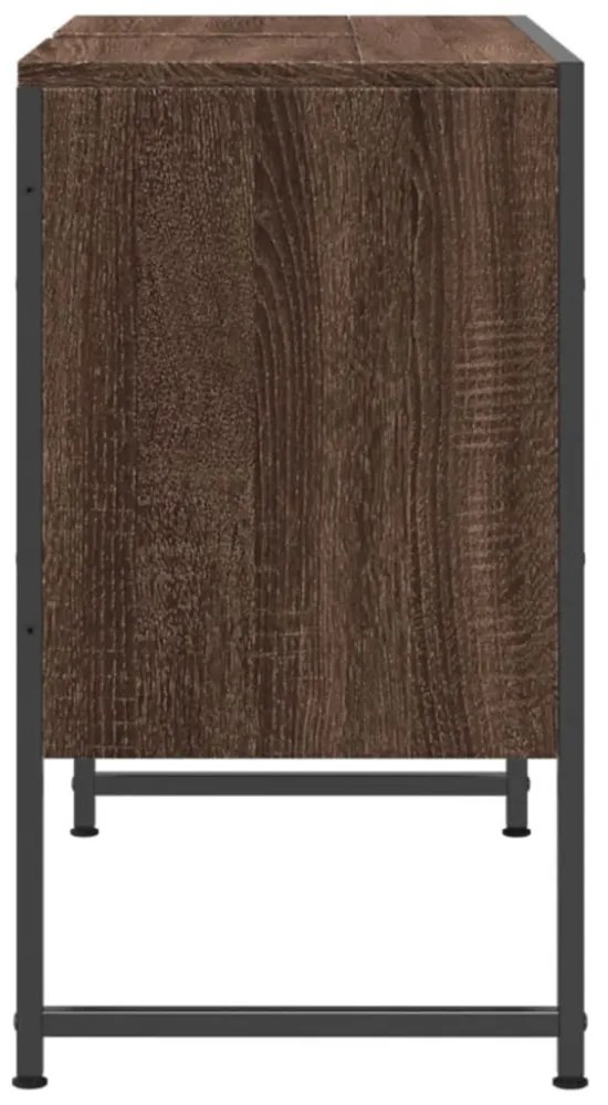 barna tölgy szerelt fa fürdőszobai mosdószekrény 80x33x60 cm