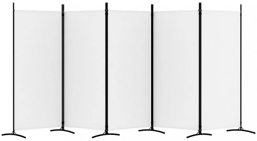 fehér 5 paneles paraván 433x180 cm szövet