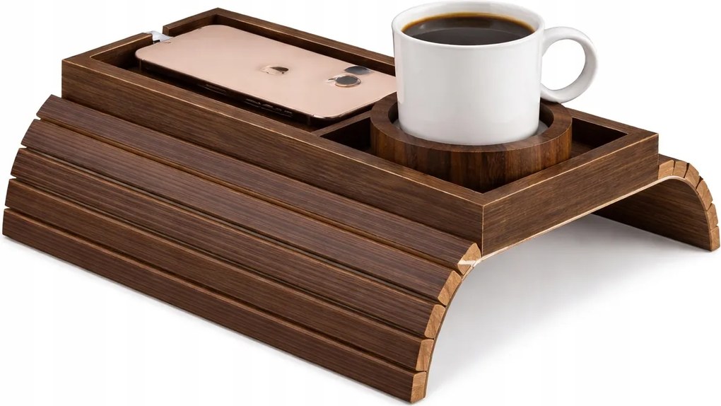 Összecsukható kanapé kartámasz tálca Bambusz italtartó állvány