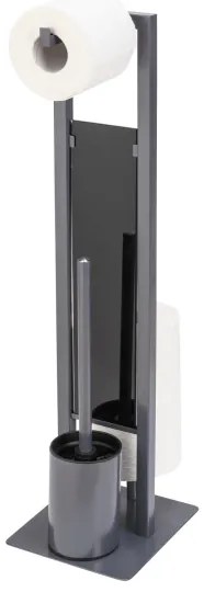 WENKO 25552100 - WC-kefe RIVALTA 18x70 cm szürke/fekete