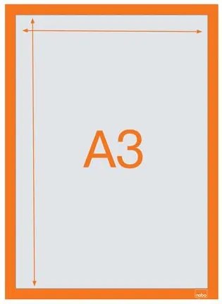 Posztertábla, fali, A3 méret, műanyag keret, 2 db, NOBO, narancs (VN5698)