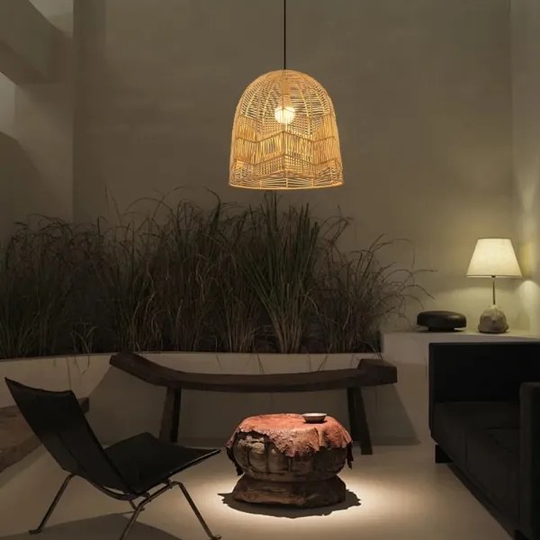 Immax 08262L - Csillár zsinóron PELO 1xE27/40W/230V átm. 40 cm rattan