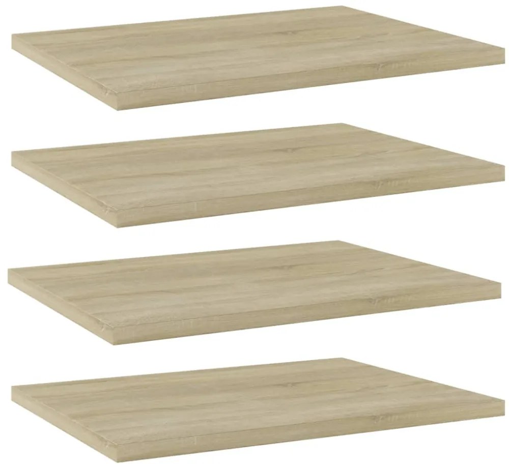 4 db sonoma tölgy színű szerelt fa könyvespolc 40 x 30 x 1,5 cm