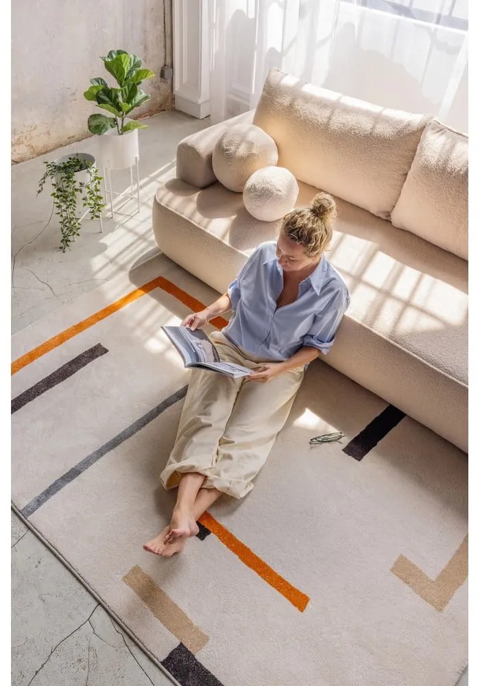 Narancssárga-krémszínű szőnyeg 80x150 cm Linea – Bonami Selection