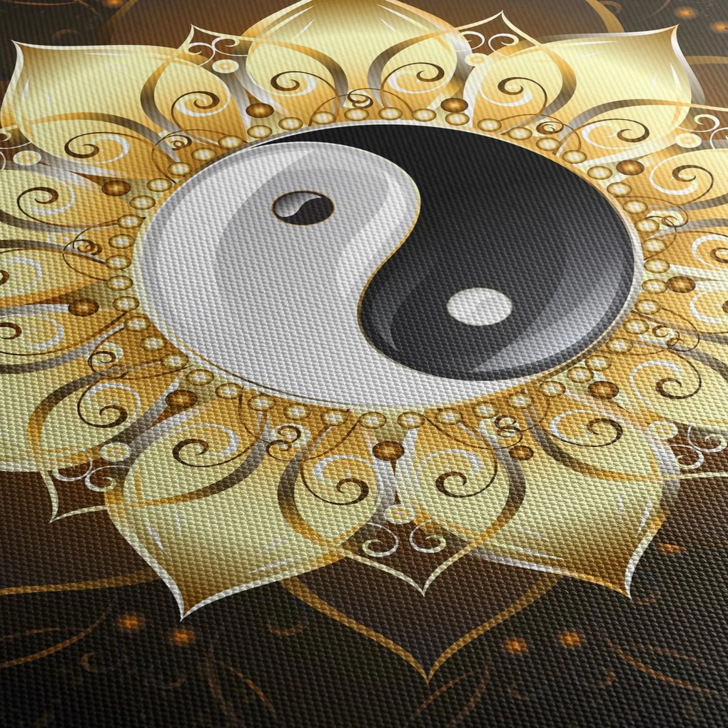 Kép - arany yin-yang (90x60 cm)