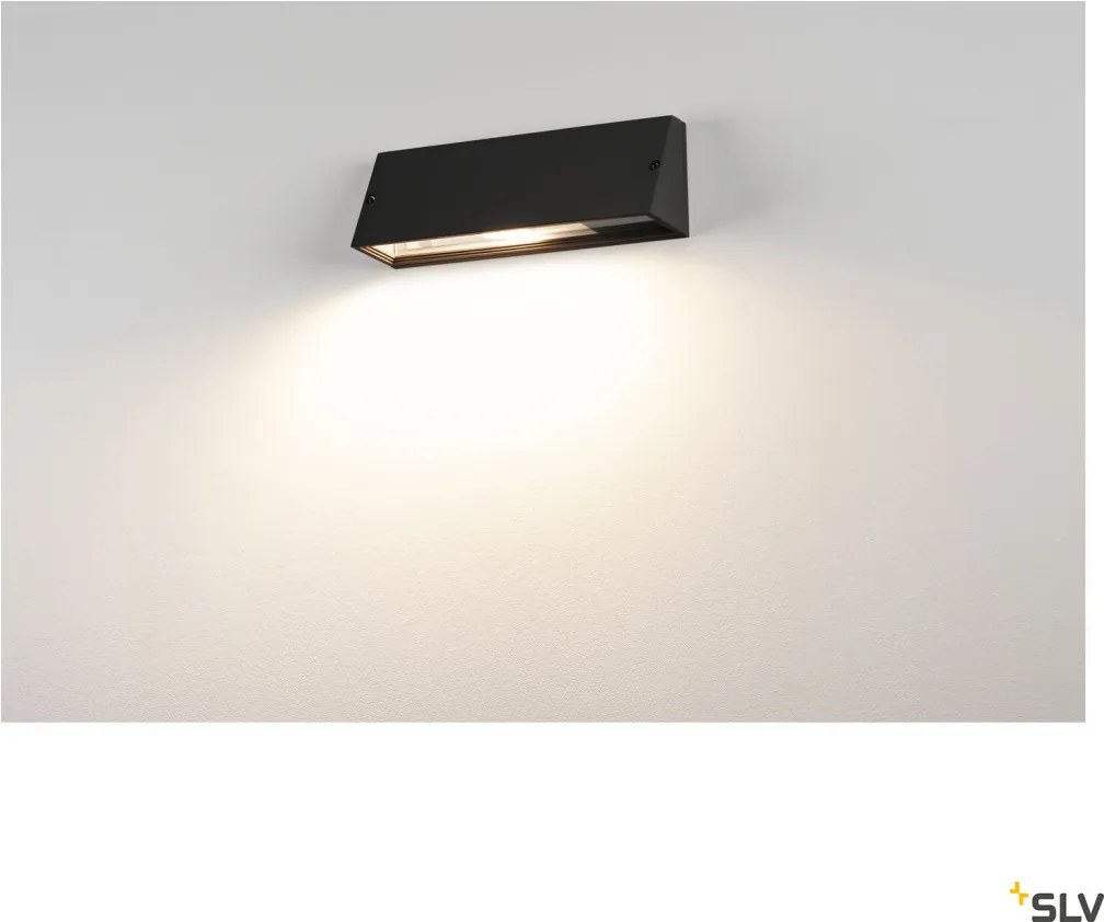 SLV 230030 PEMA Modern Kültéri Fali Lámpa Fekete, Átlátszó E27 IP65