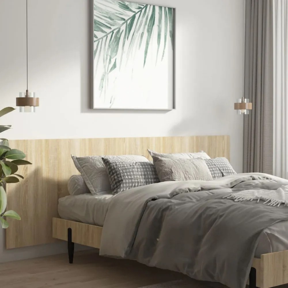 sonoma tölgy színű szerelt fali fejtámla 240 x 1,5 x 80 cm
