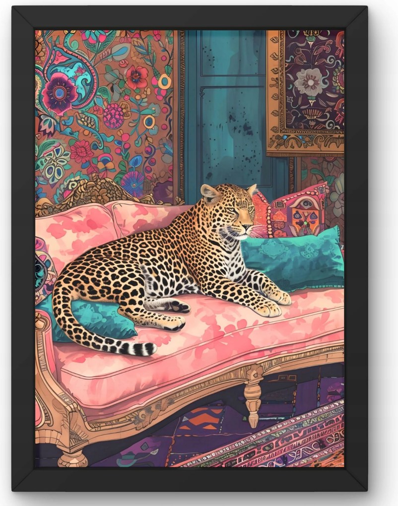 Leopárd poszter kanapén 50x70 cm