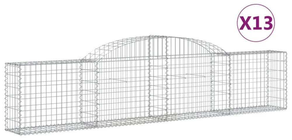 13 db íves horganyzott vas gabion kosár 300x30x60/80 cm