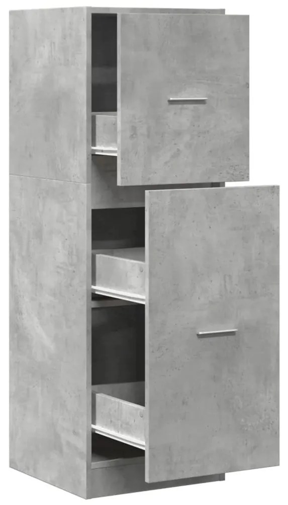 betonszürke szerelt fa patikaszekrény 40 x 41 x 118 cm