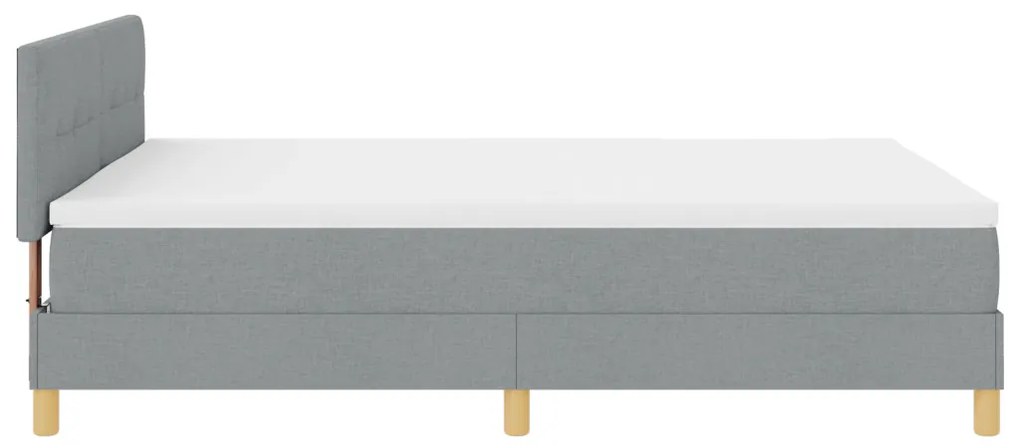 Box Spring Ágy Matraccal és LED Fénnyel Világosszürke 160x200 cm Szövet