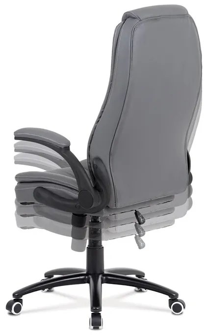 Szürke Ekobőr Irodai Főnöki Szék, Hinta Mechanikával. GREY – KA-G301