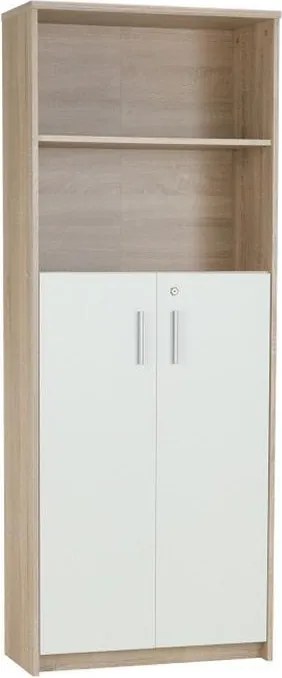 Irattartó zárható szekrénnyel, sonoma tölgy/fehér, JOHAN 2 NEW 10