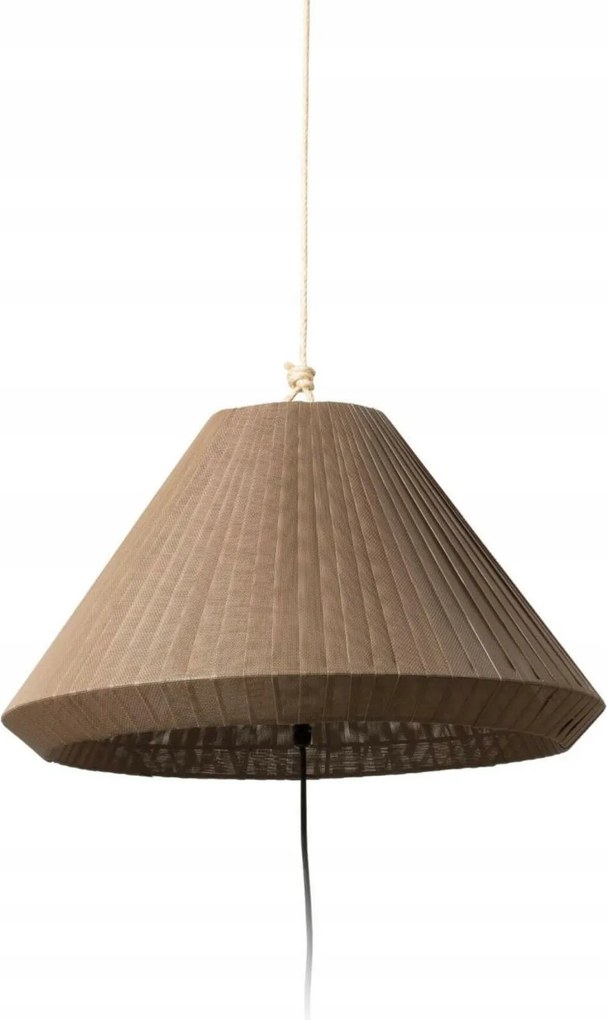 Faro Saigon szürke/barna hordozható és függőlámpa, IP65, textil, 67 cm