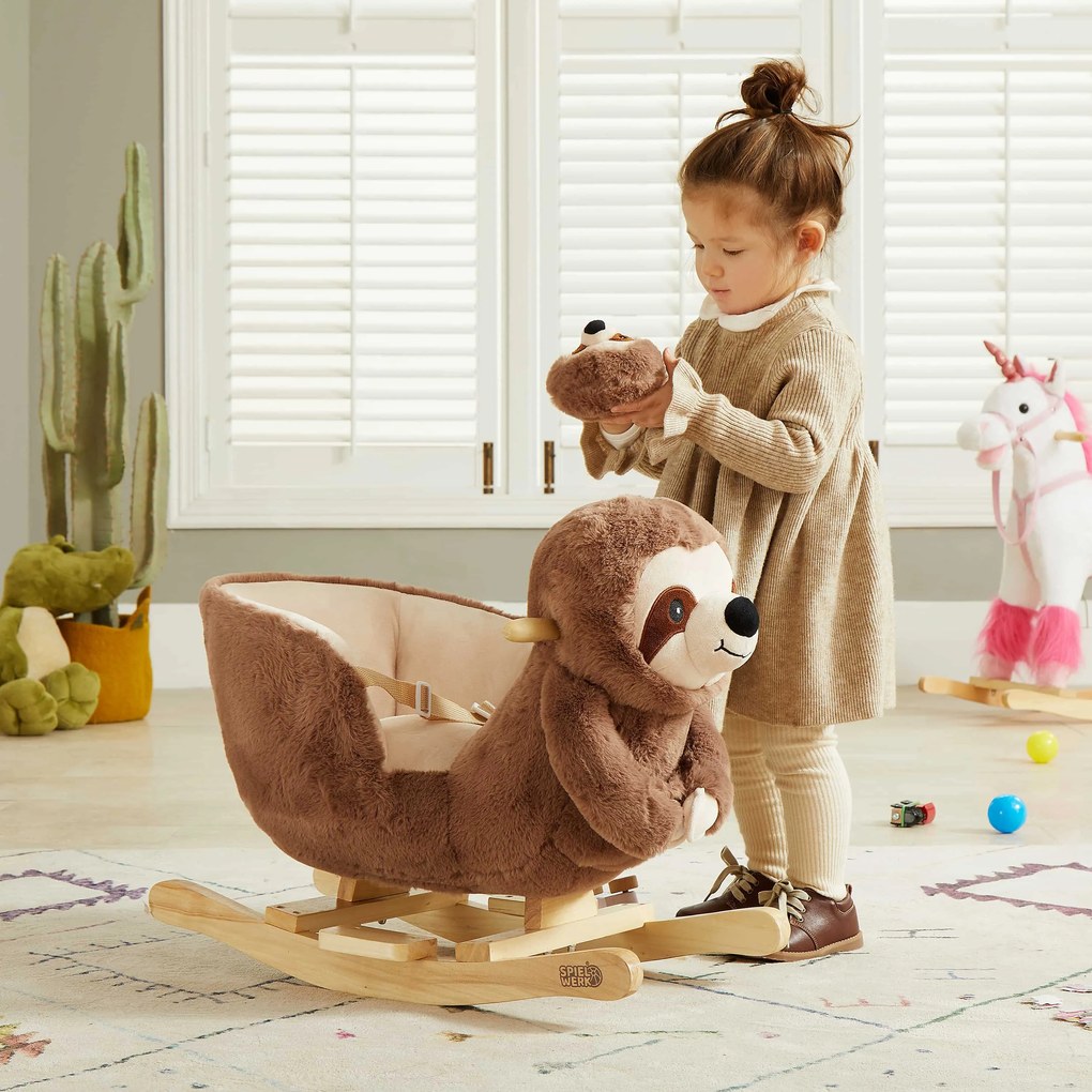 Hintázó nyugágy biztonsági övvel, barna Spielwerk