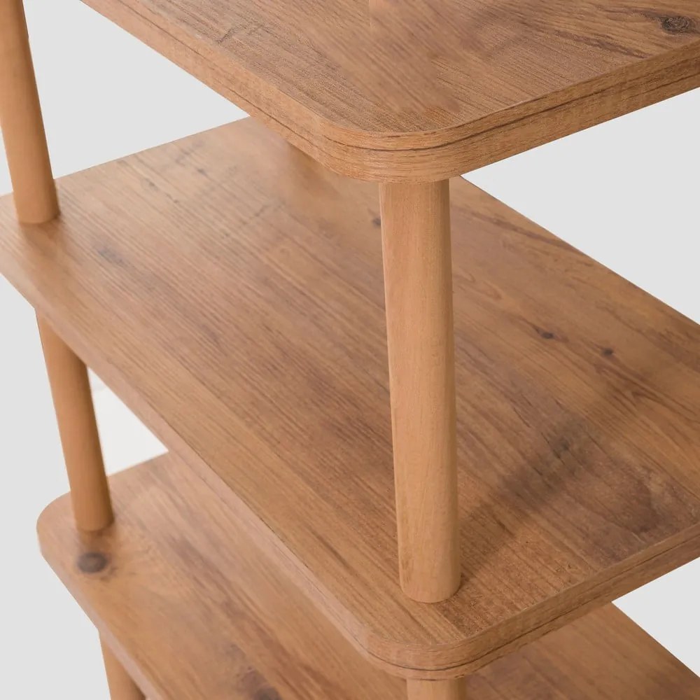 Natúr színű könyvespolc borovi fenyő dekorral 80x75 cm Step – Kalune Design