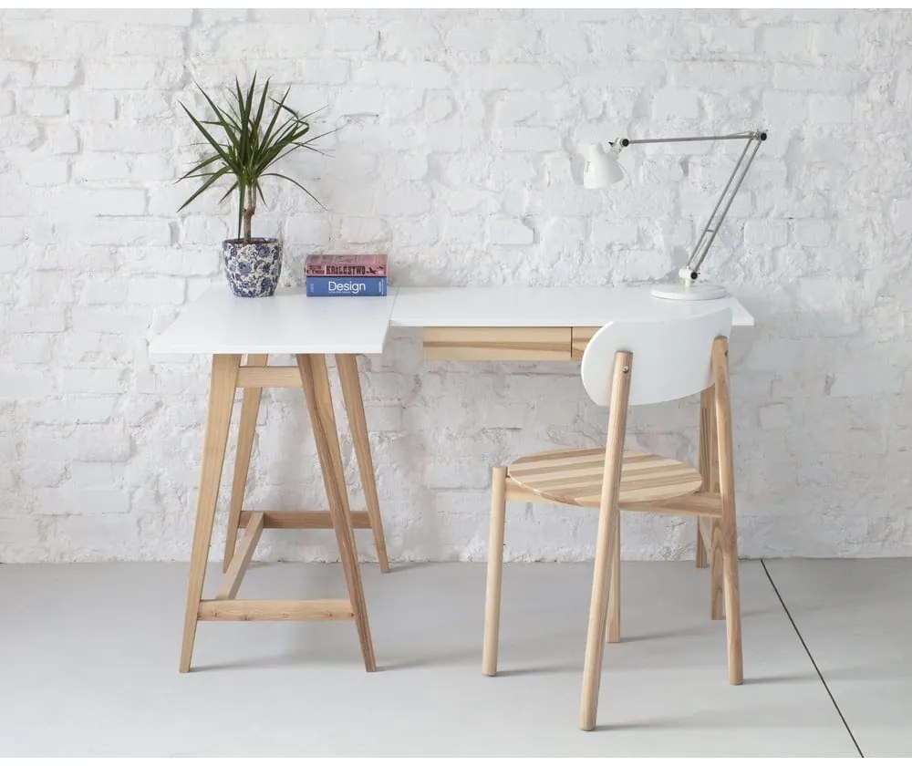 Íróasztal fehér asztallappal 85x135 cm Luka – Ragaba