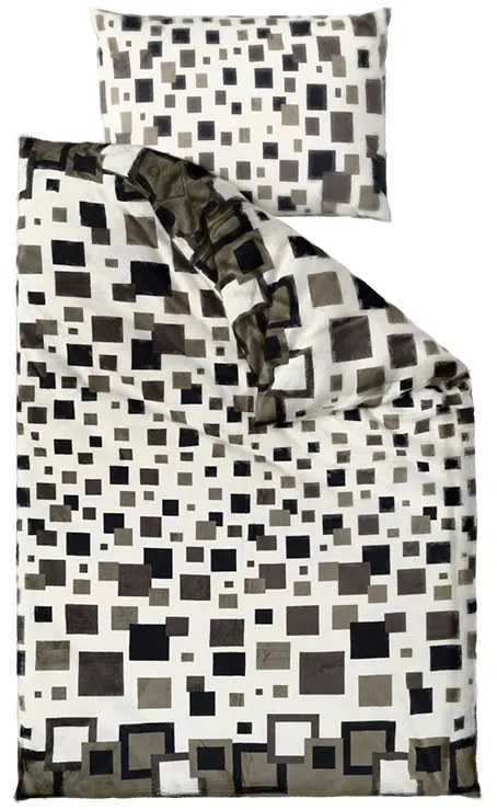 AKCIÓ Mikroplüss ágyneműhuzat LUXOR fehér-szürke II.osztályú Ágyneműhuzat mérete: 70 x 90 cm | 140 x 200 cm