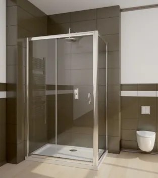 Radaway Premium Plus DWJ+S szögletes aszimmetrikus zuhanykabin 100x120 átlátszó