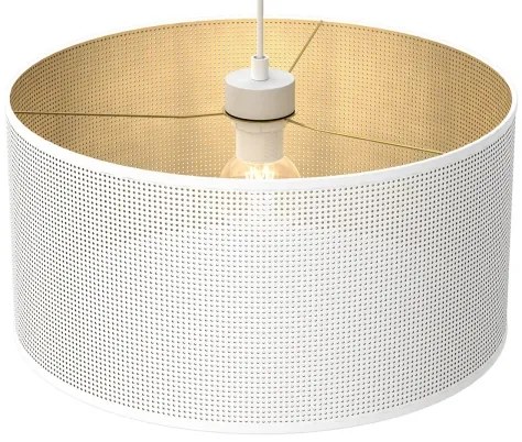 Csillár zsinóron LOFT SHADE 1xE27/60W/230V á. 40 cm fehér/arany