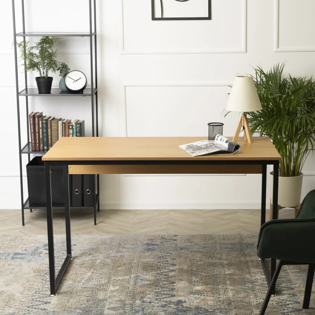 Biurko ROSS 120 cm Dąb złoty/Czarny