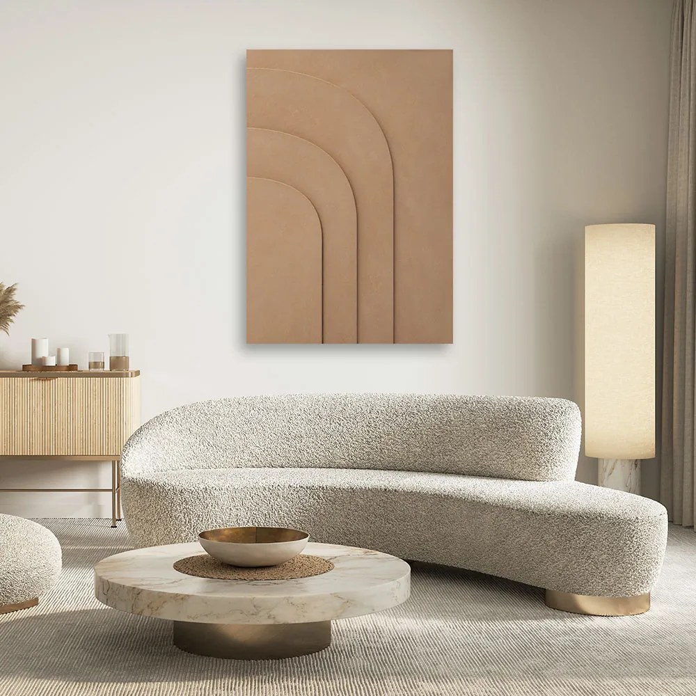 Gario Vászonkép Bézs geometriai dombormű Méret: 60 x 90 cm