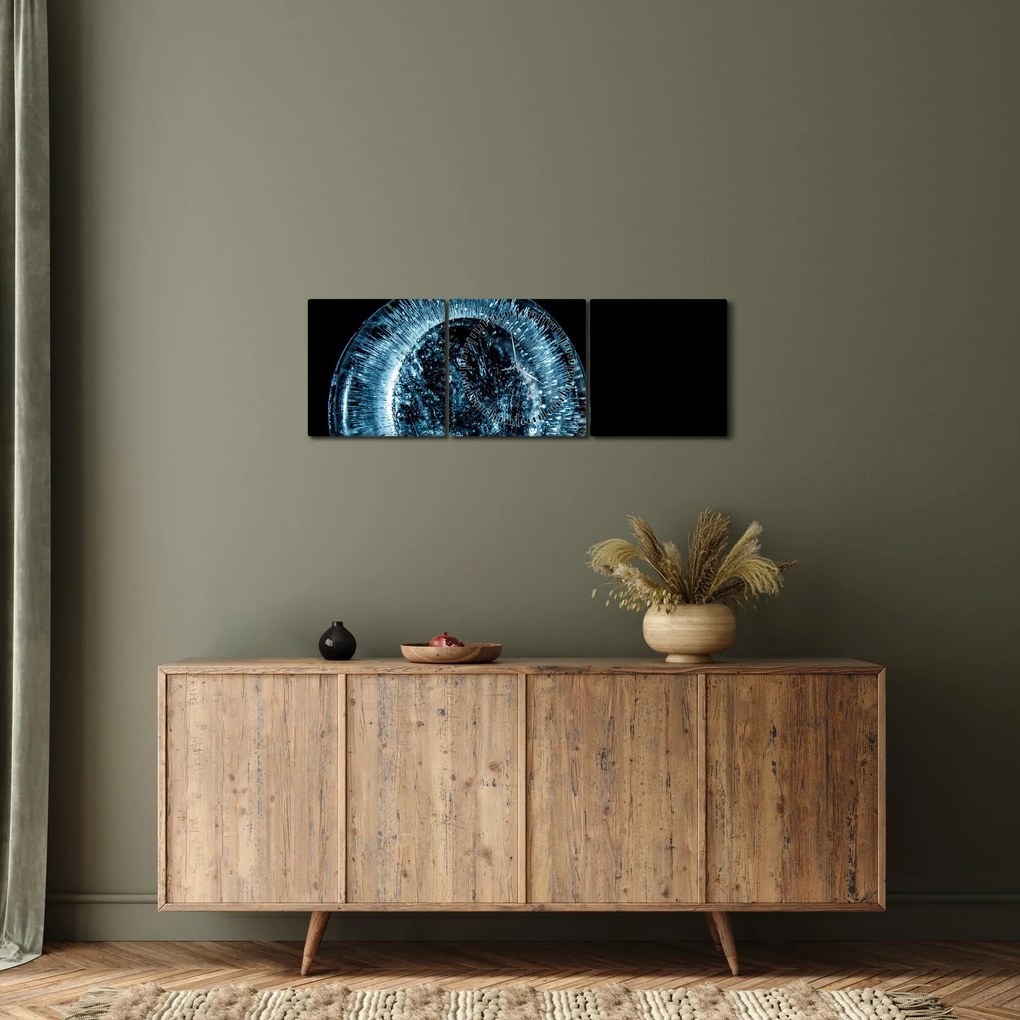 Egy jég csepp képe (órával) (90x30 cm)