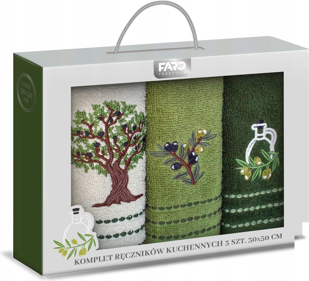 Konyhai törlőkendő szett 3db-os 30x50 dobozban Olíva Ajándék Törlőkendő