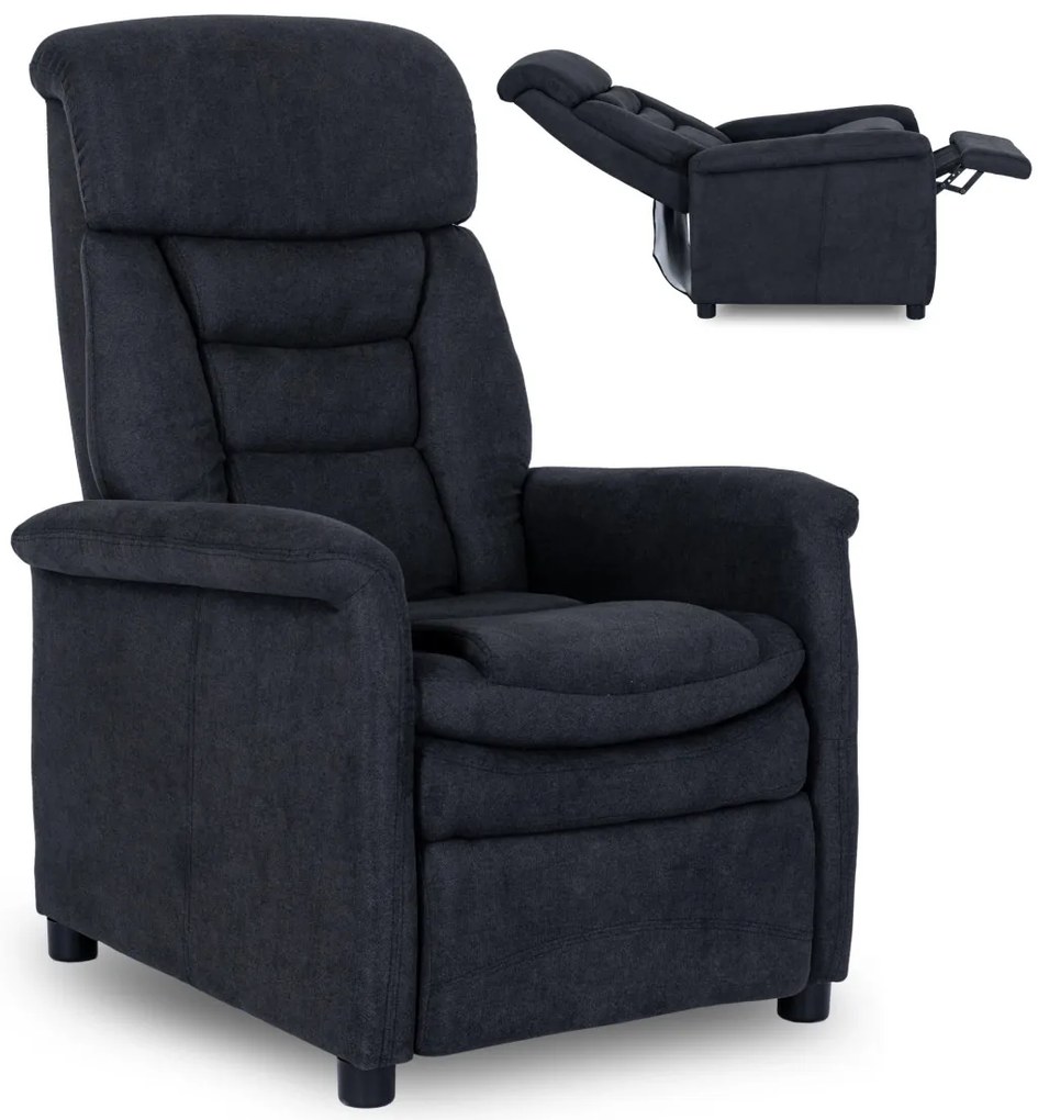 TV és Relaxfotel Fekete Színben. NORDI