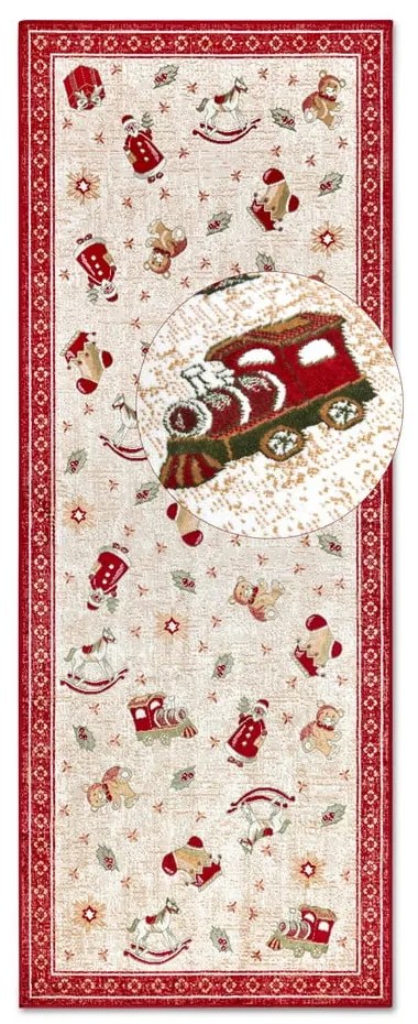 Piros pamutkeverék futószőnyeg karácsonyi mintával 80x200 cm Toy's Delight Red Christmas – Villeroy&amp;Boch