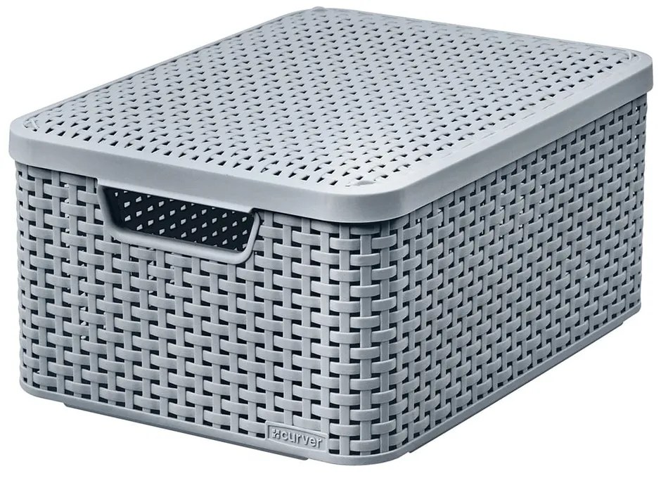 Szürke fedeles műanyag tárolódoboz 29x39x19 cm Style – Curver