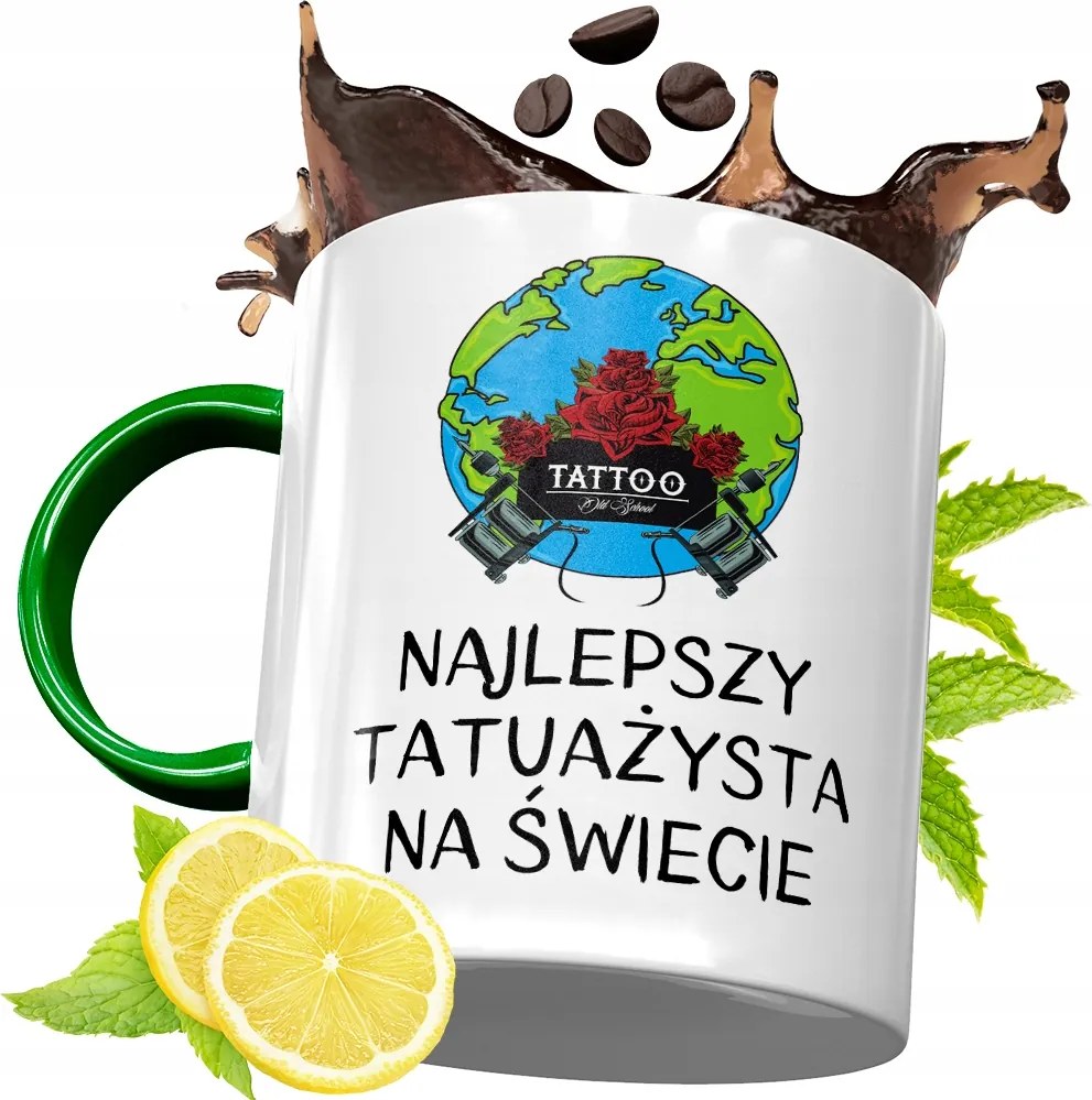 Zöld Bögre Tetováló Születésnapi Ajándék fényképes nyomtatással