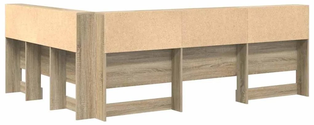 Tároló fejtámla polcokkal tárolóval sonoma tölgy 150 cm Faanyag