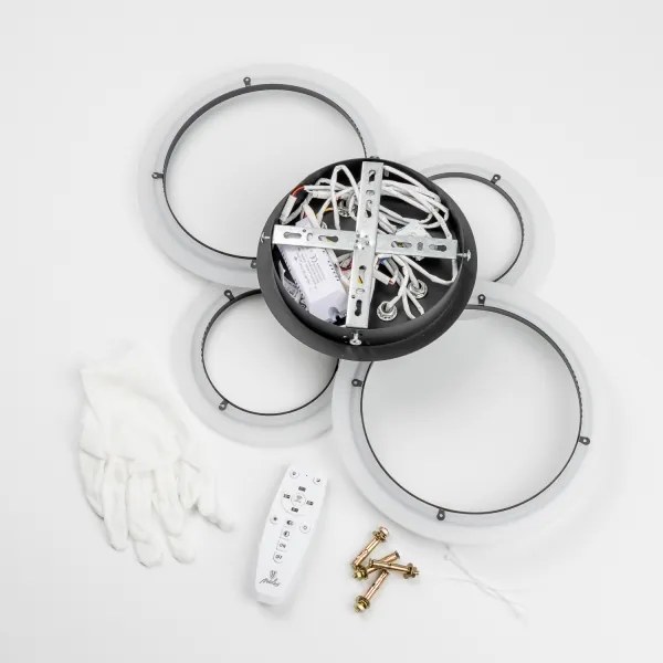 Brilagi - LED Dimmelhető felületre szerelhető csillár ORBITS LED/50W/230V 3000-6500K antracit + távirányító