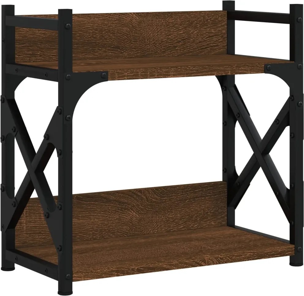 vidaXL 2 szintes barna tölgyszínű nyomtatóállvány 40x20x40 cm