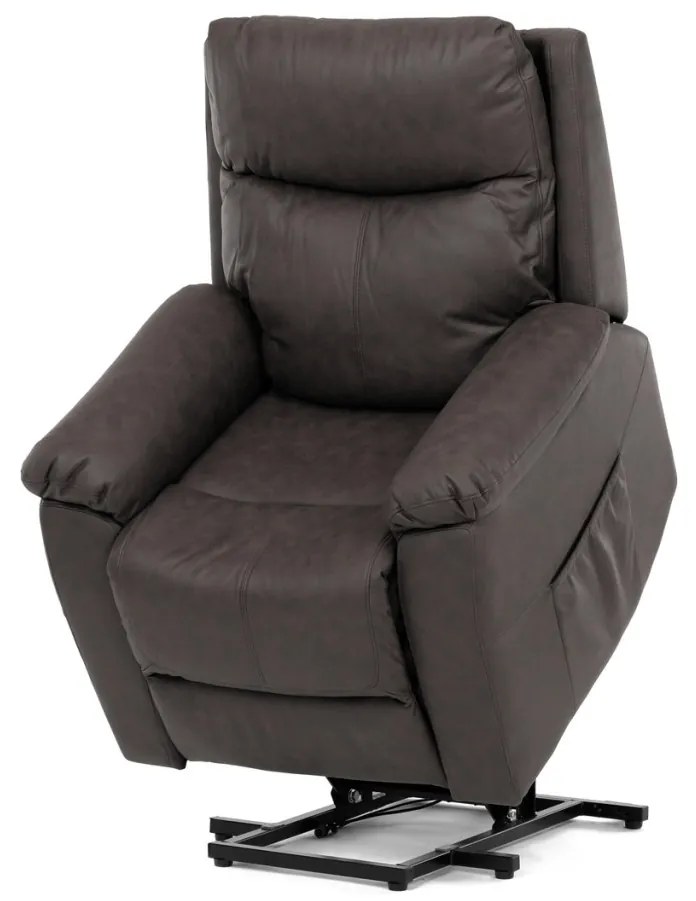 Fotoliu TV si Relax, electric, 3 motoare, stofă maro cu decor piele periată TV-5874