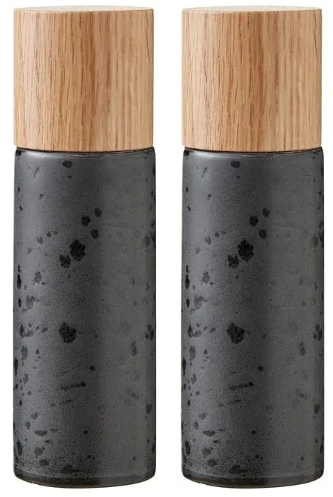 Fekete kerámia só- és borsőrlő szett 2 db-os Gastro Black – Bitz