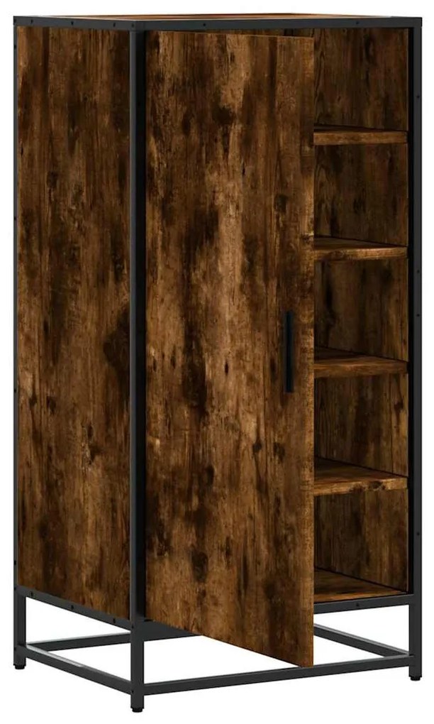 füstös tölgy színű szerelt fa cipőtartó 48x38x97,5 cm