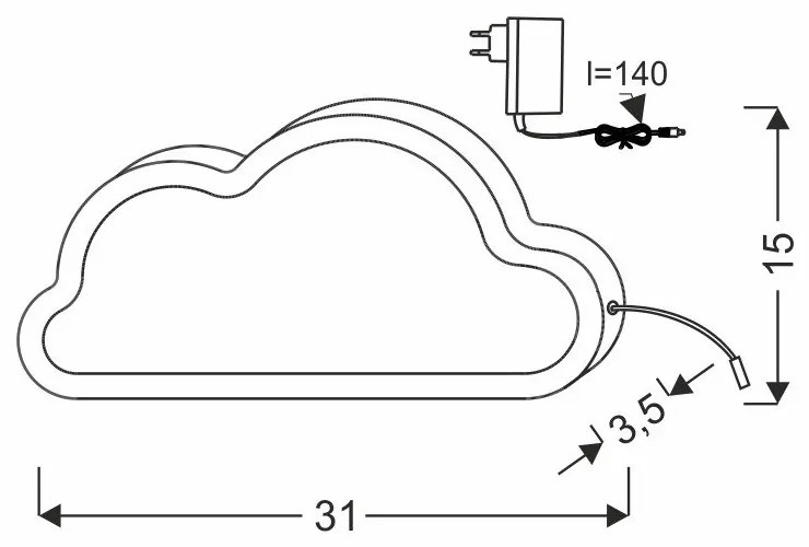 Kék gyerek éjjelilámpa Cloud – Candellux Lighting